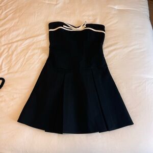 Lena Black strapless Dress with White Accents